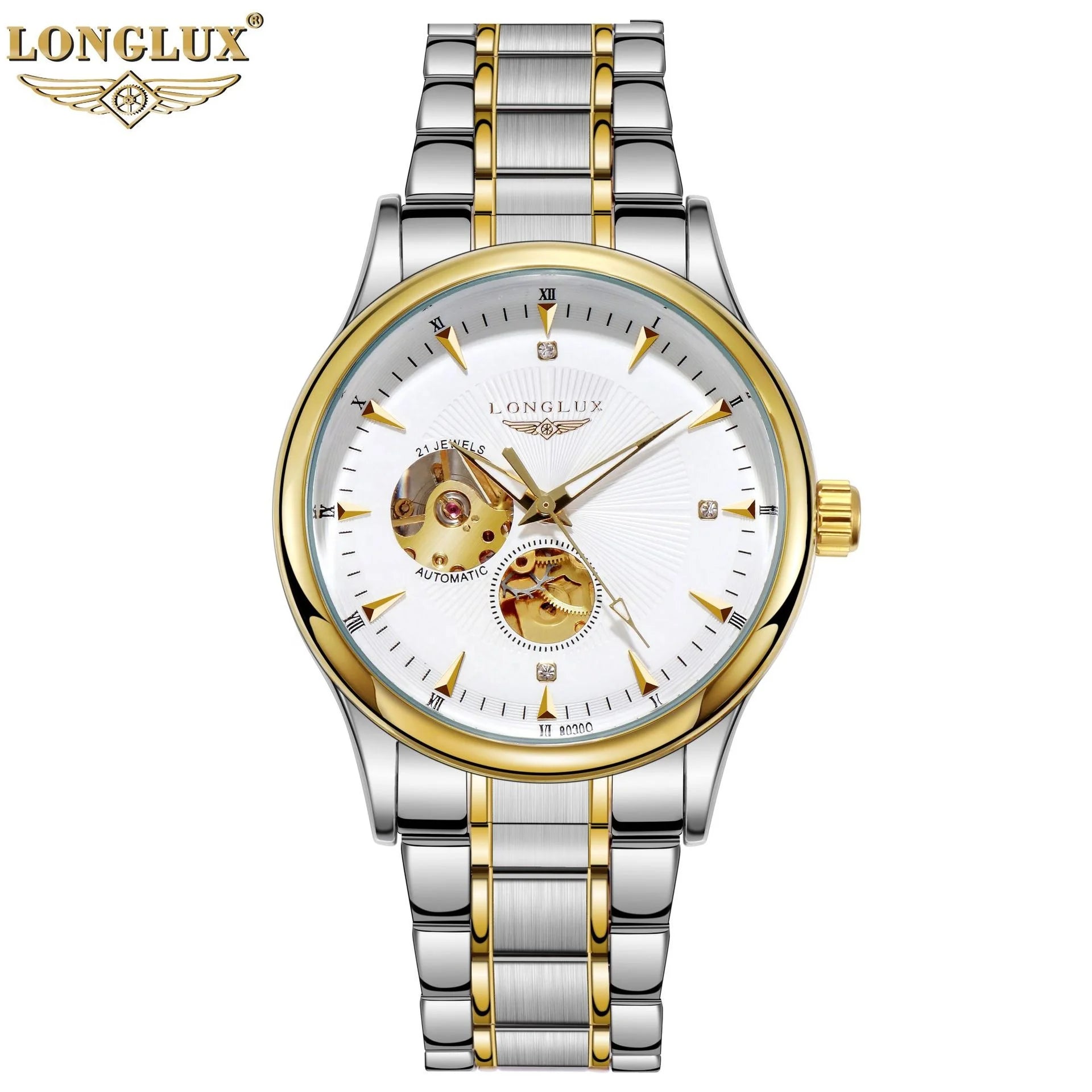 LONGLUX Hollow Men'sWatch Business Automatic Mechanical Watch Live Men's Watch