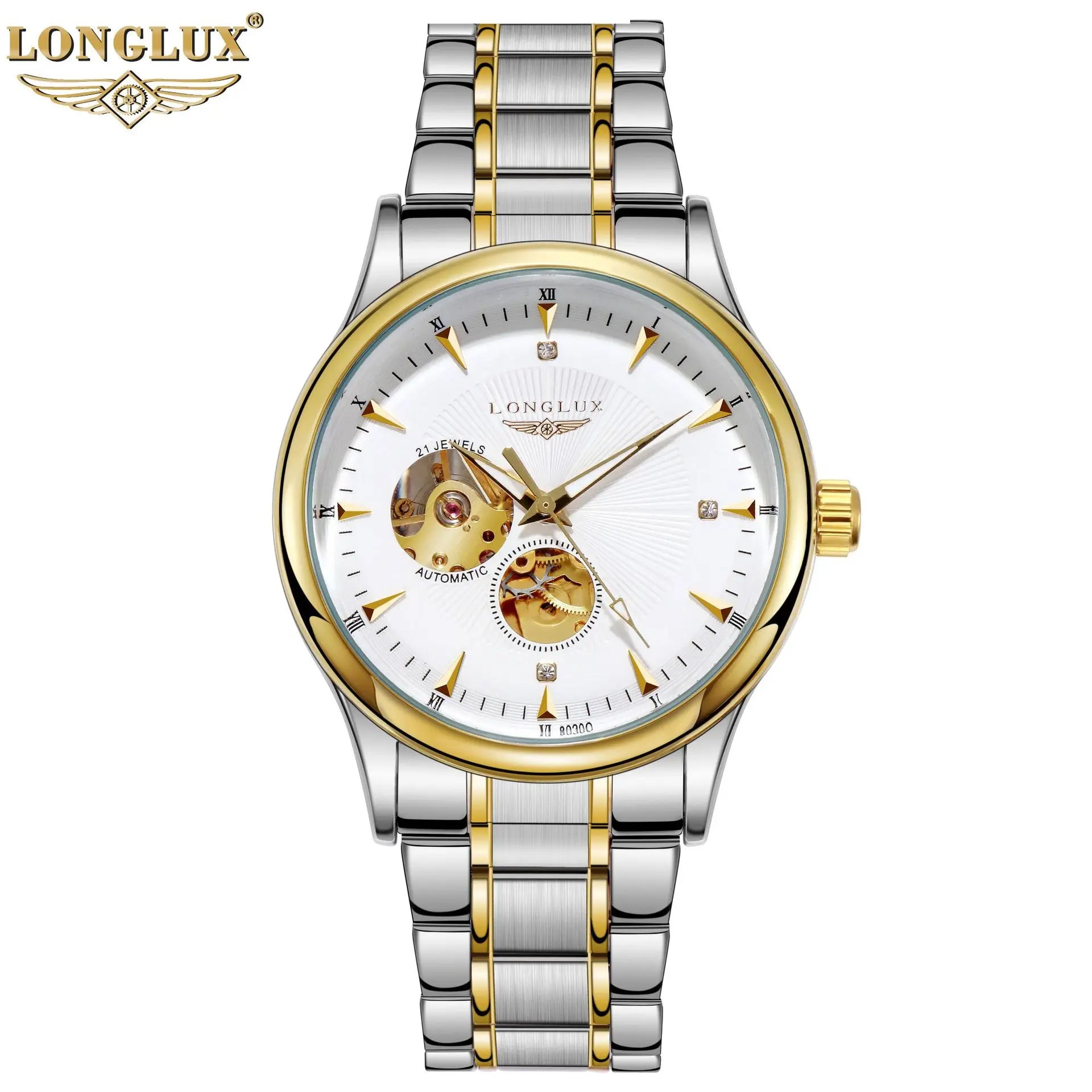 LONGLUX Hollow Men'sWatch Business Automatic Mechanical Watch Live Men's Watch