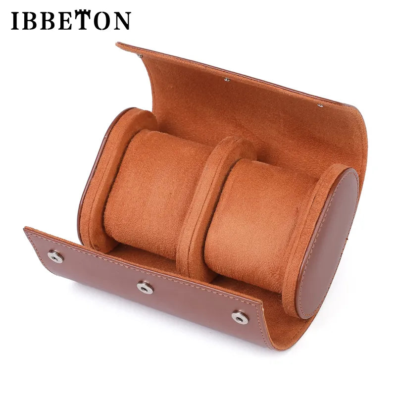 IBBETON 3-Slot Watch  Vintage Leather Watch Display Case Watch