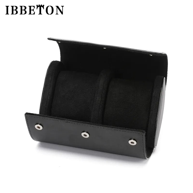 IBBETON 3-Slot Watch  Vintage Leather Watch Display Case Watch